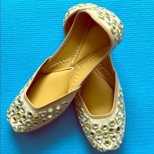 Gold Mirrored Punjabi Jutti ( Flats)